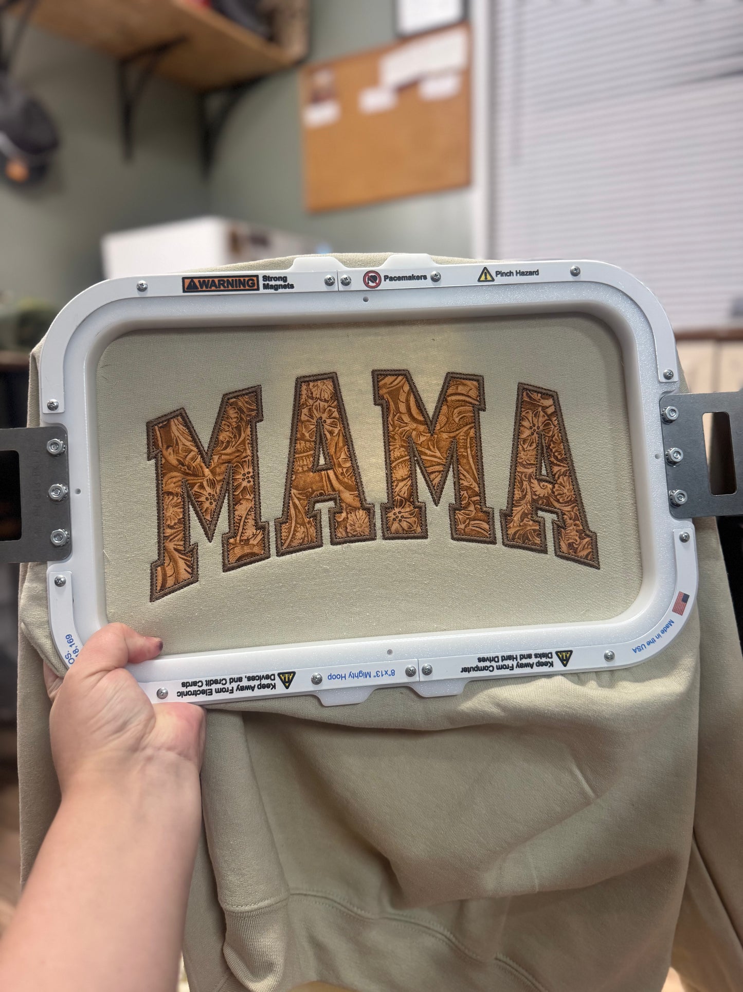 Leather Applique Sweatshirt