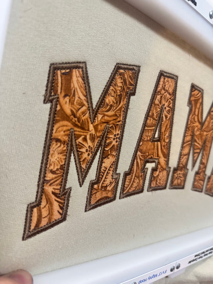 Leather Applique Sweatshirt