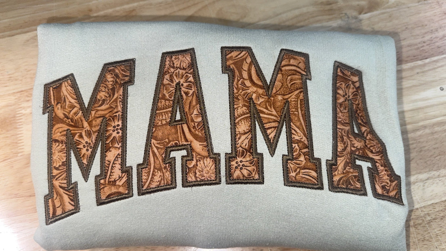 Leather Applique Sweatshirt